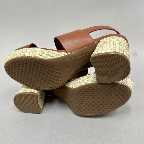 Aerosoles Camera Gingerbread‎ Combo Leather Slingback Platform Sandal Size 9 - Picture 9 of 16